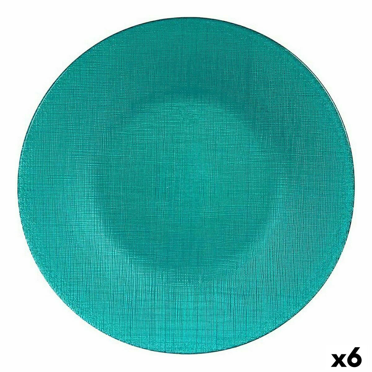 Platt skål Turkos Glas 27,5 x 2 x 27,5 cm (6 antal)