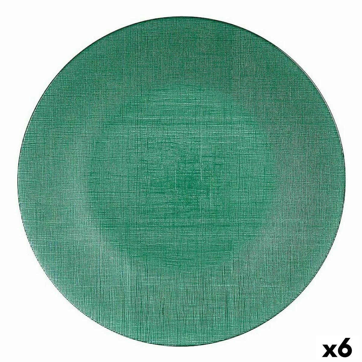 Platt skål Grön Glas 32,5 x 2,5 x 32,5 cm (6 antal)