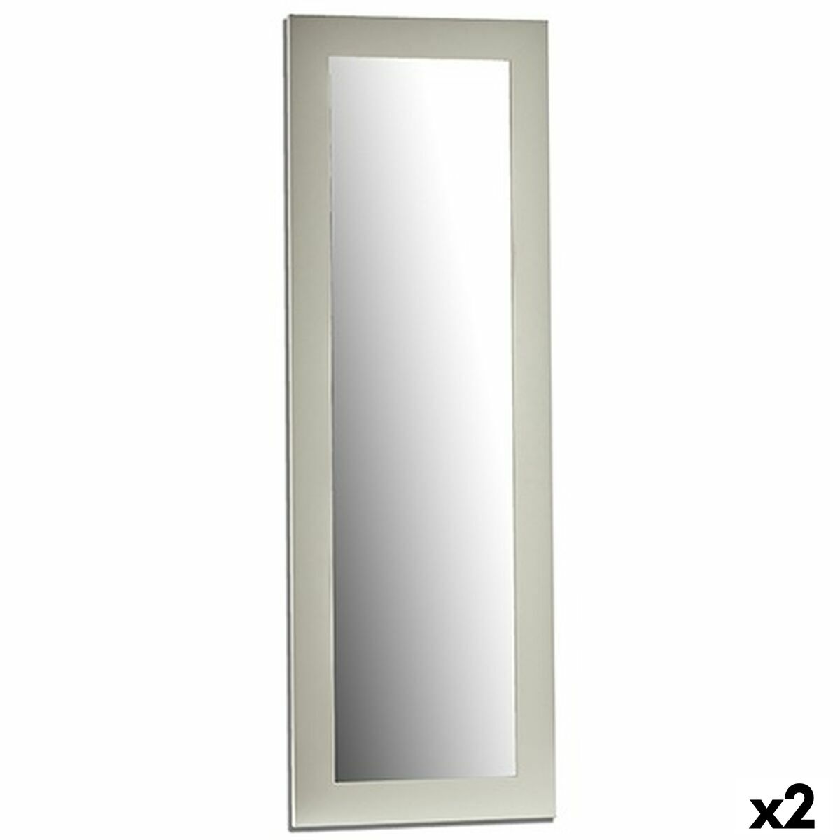 Väggspegel Vit Trä Glas 52,5 x 155 x 1,5 cm (2 antal)