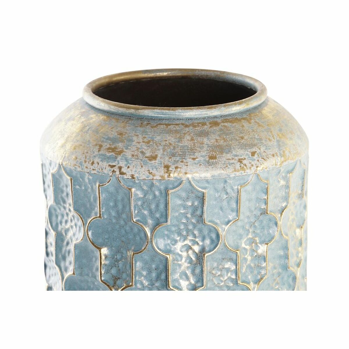 Vas DKD Home Decor Worn-out Blå Metall Arab (25 x 25 x 66 cm) - 3