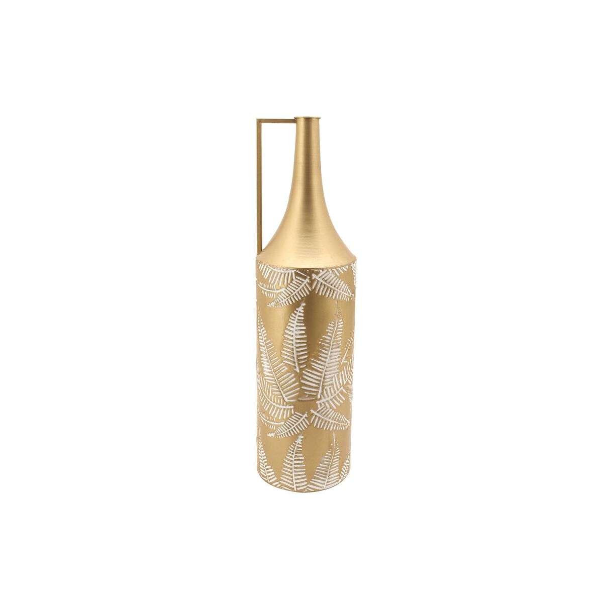 Vas DKD Home Decor Gyllene Metall Kräm Tropiskt Löv av en växt (21 x 21 x 81 cm) - 5