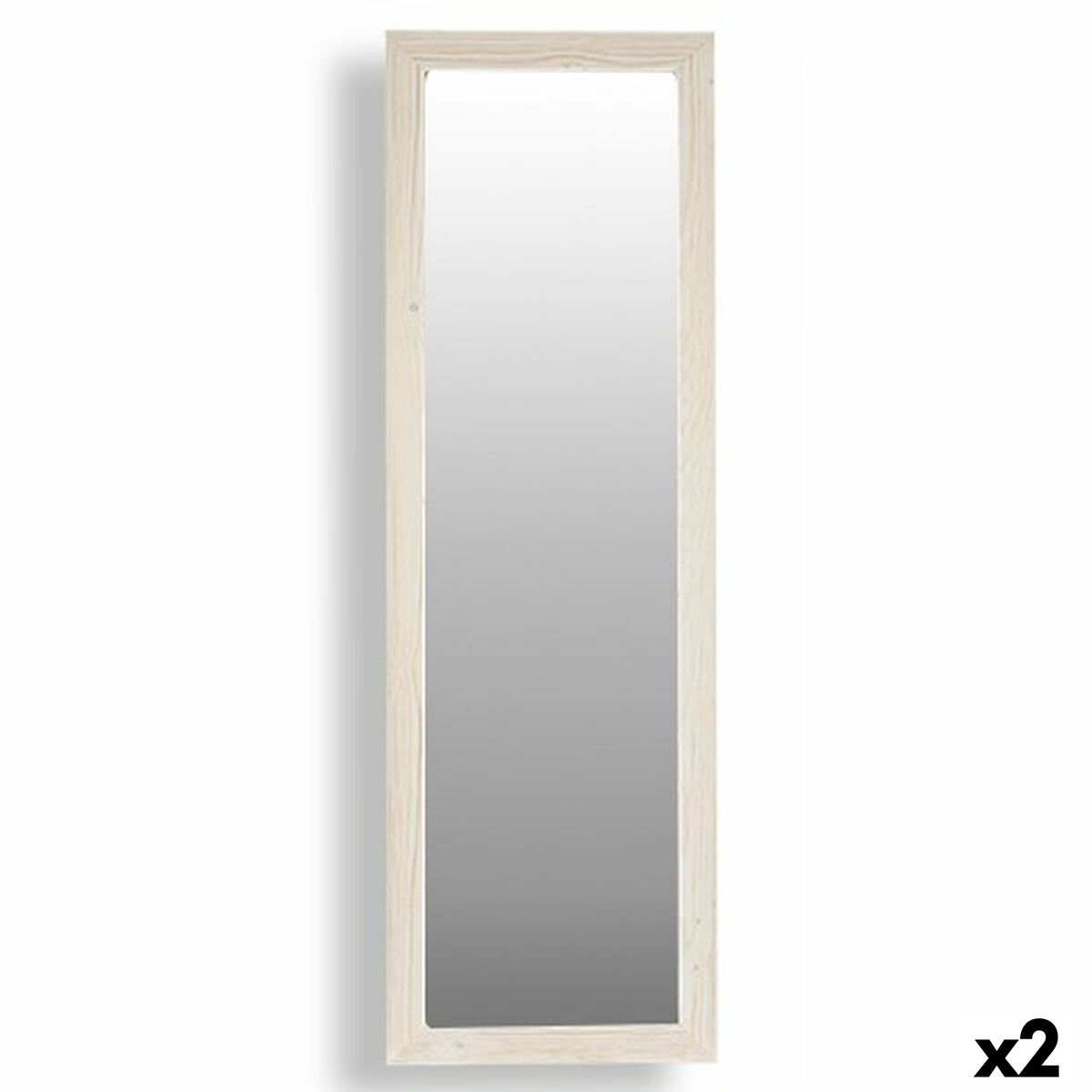 Väggspegel Canada Vit Trä Glas 48 x 150 x 2 cm (2 antal)