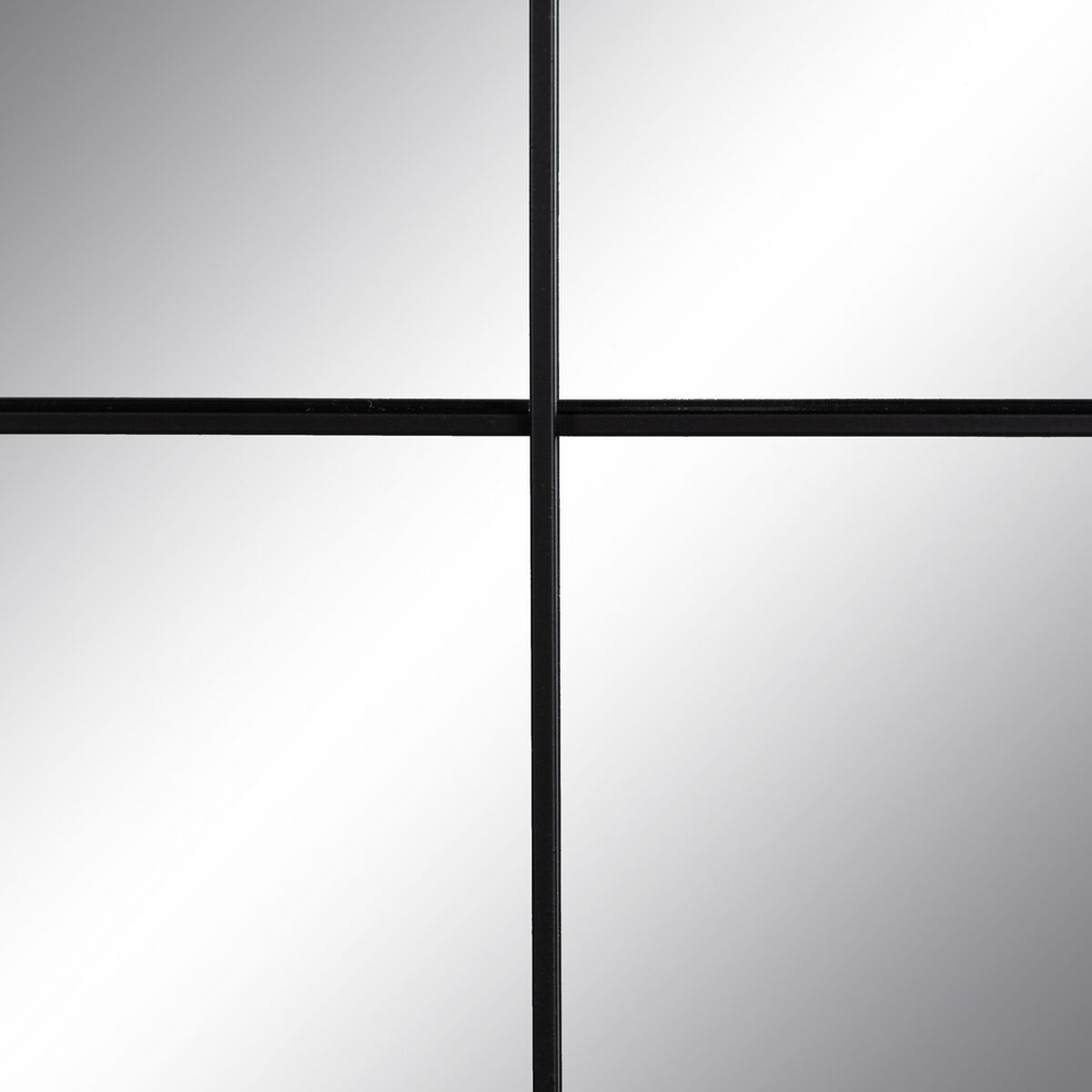 Väggspegel 80 x 1,5 x 80 cm Glas Svart Metall Fönster - 3