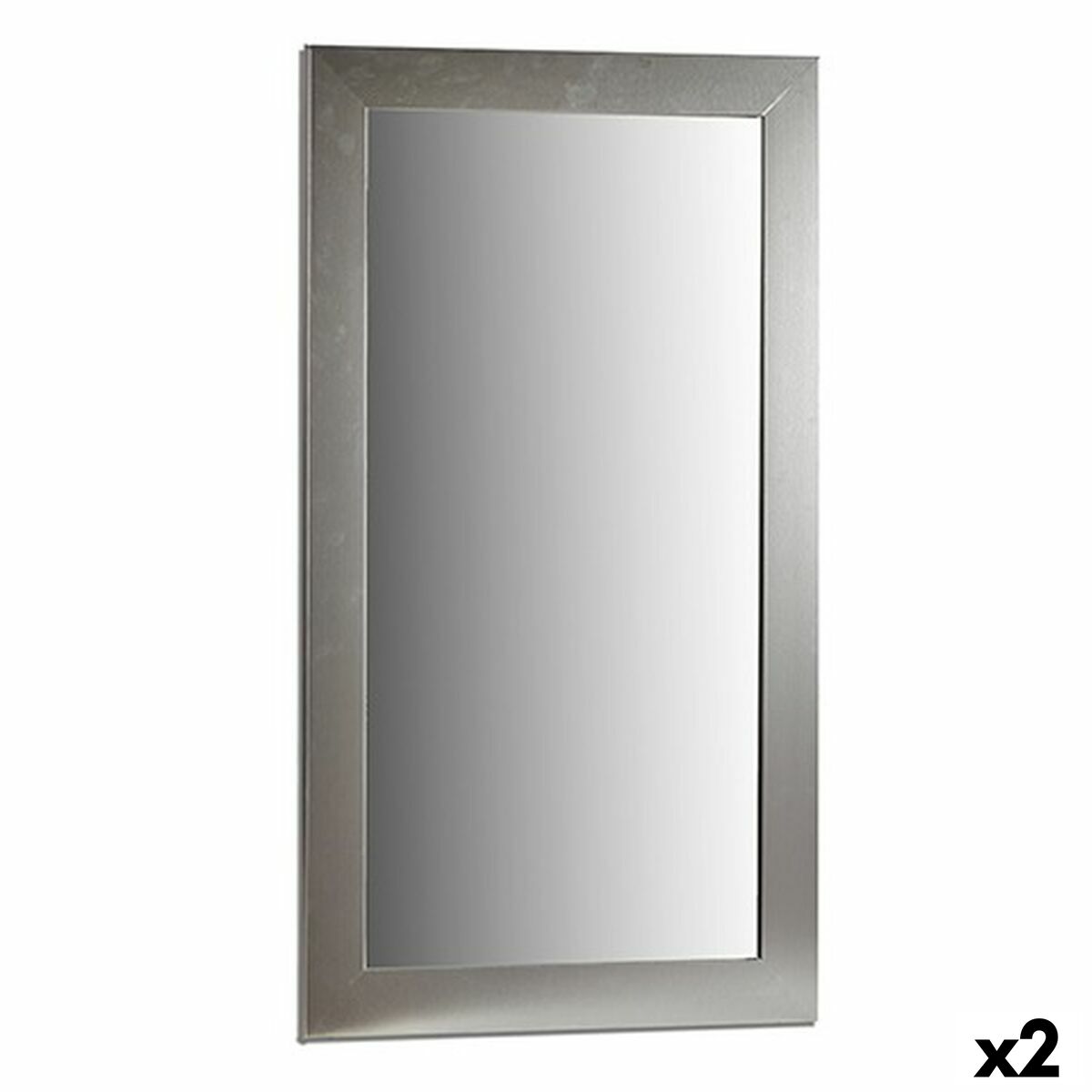 Väggspegel Silvrig Trä Glas 64,5 x 1,5 x 84,5 cm (2 antal)
