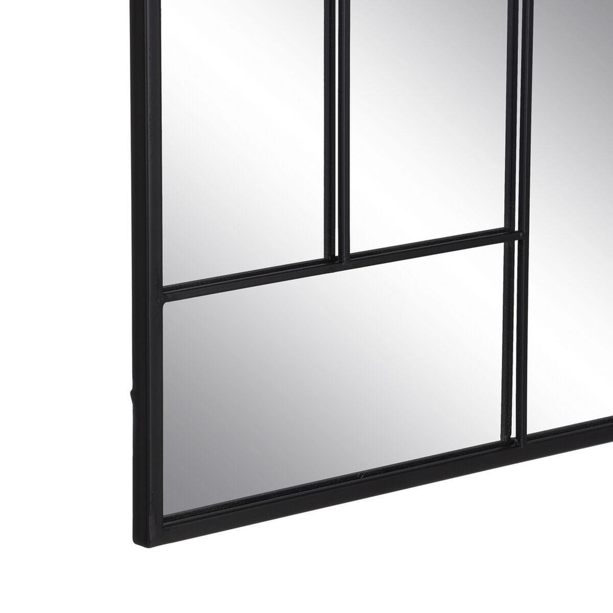 Väggspegel 60 x 1,5 x 100 cm Glas Svart Metall - 3
