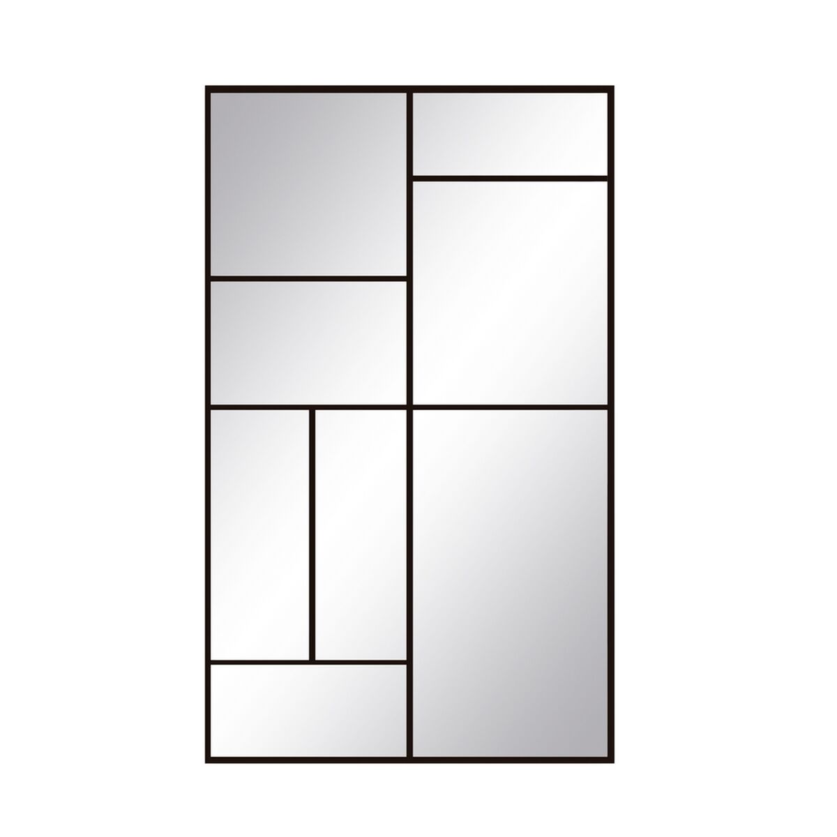 Väggspegel 60 x 1,5 x 100 cm Glas Svart Metall