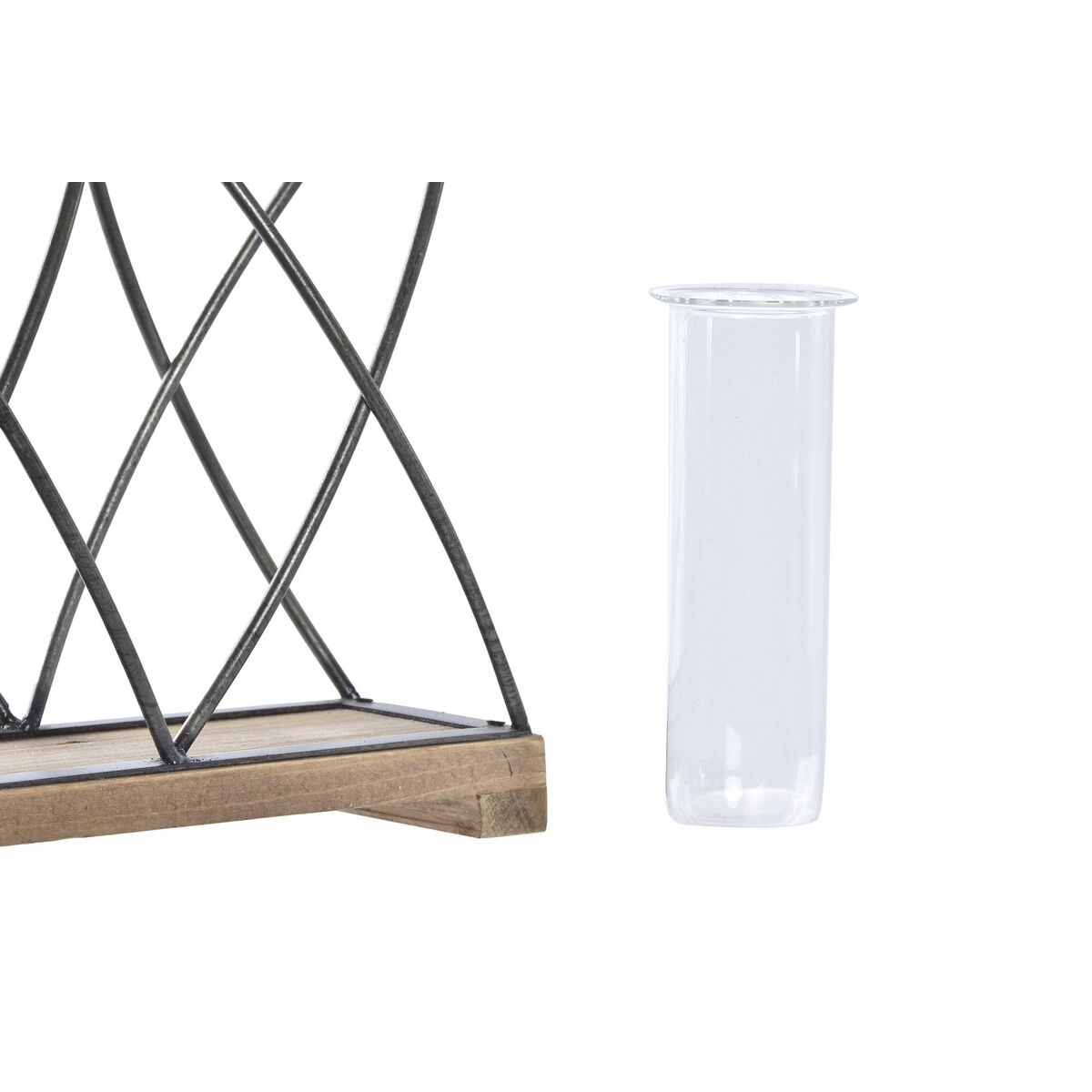 Vas DKD Home Decor 36,5 x 11,5 x 23,5 cm Glas Svart Metall Brun Transparent - 6
