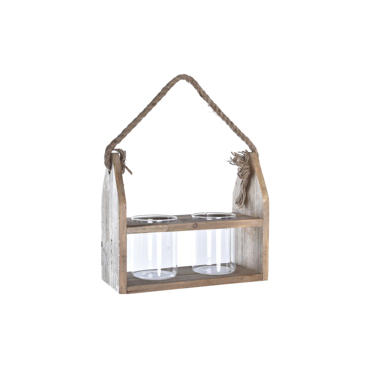 Vas DKD Home Decor Transparent Naturell Glas Snöre 28 x 12 x 22 cm - 4