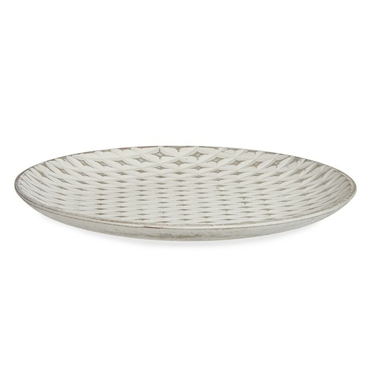 Prydnadsfat Ø 29 cm Romb Vit Trä MDF (6 antal) - 2
