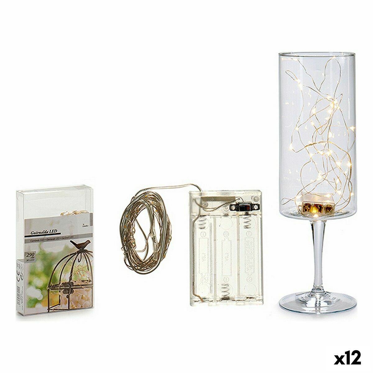 LED-krans 290 cm Transparent (12 antal)