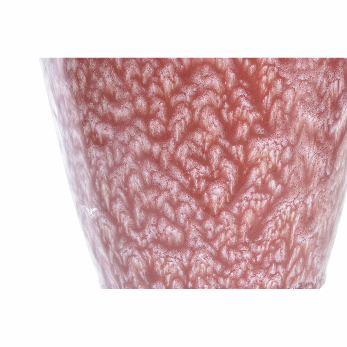 Vas DKD Home Decor 20 x 20 x 30,5 cm 22 x 22 x 33 cm Rosa Turkos Stengods Modern Med relief (2 antal) - 2