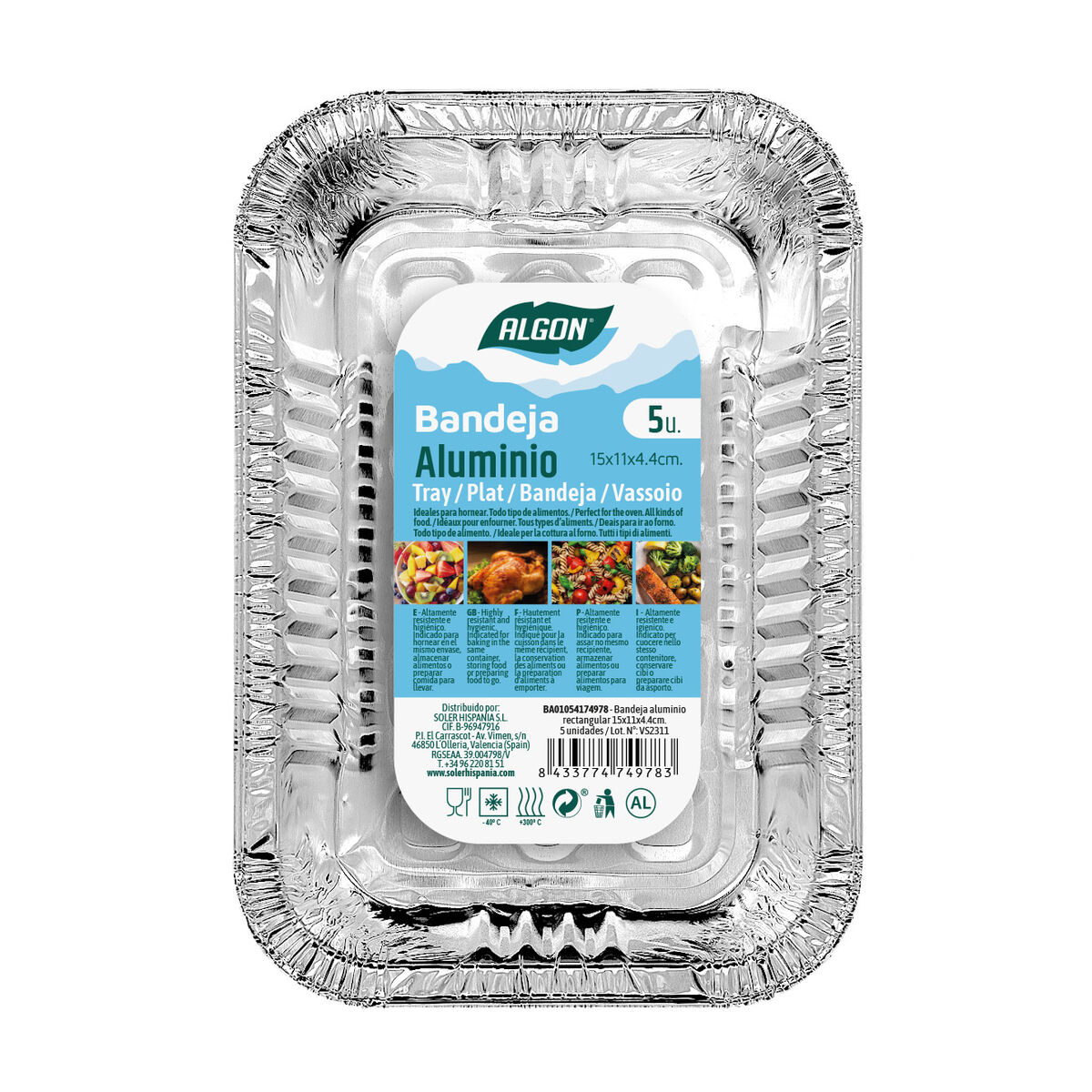 Uppsättning med Brickor Algon 5 x 11 x 4,5 cm Rektangulär 5 antal - 2