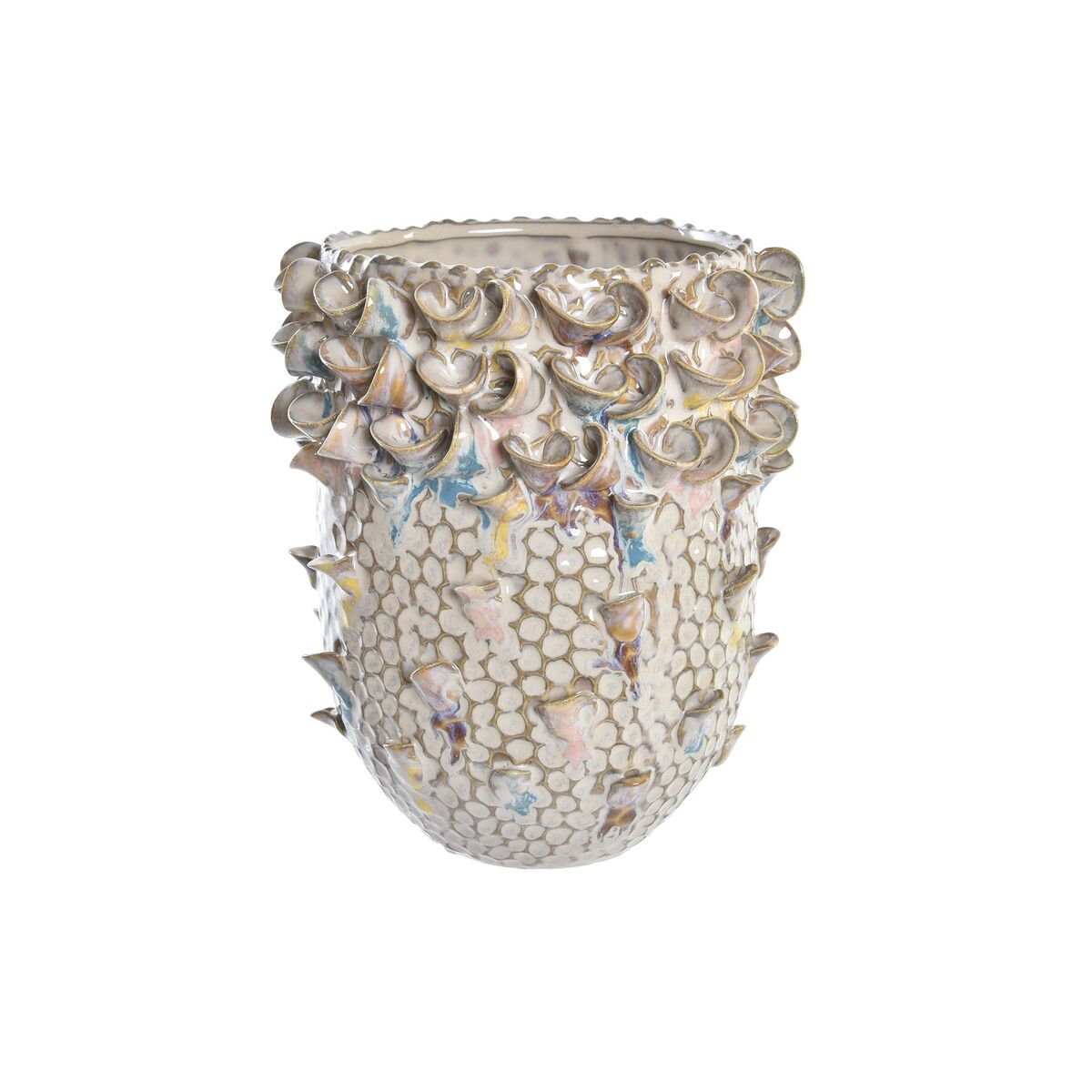 Vas DKD Home Decor 17 x 17 x 19 cm Porslin Brun Medelhavs