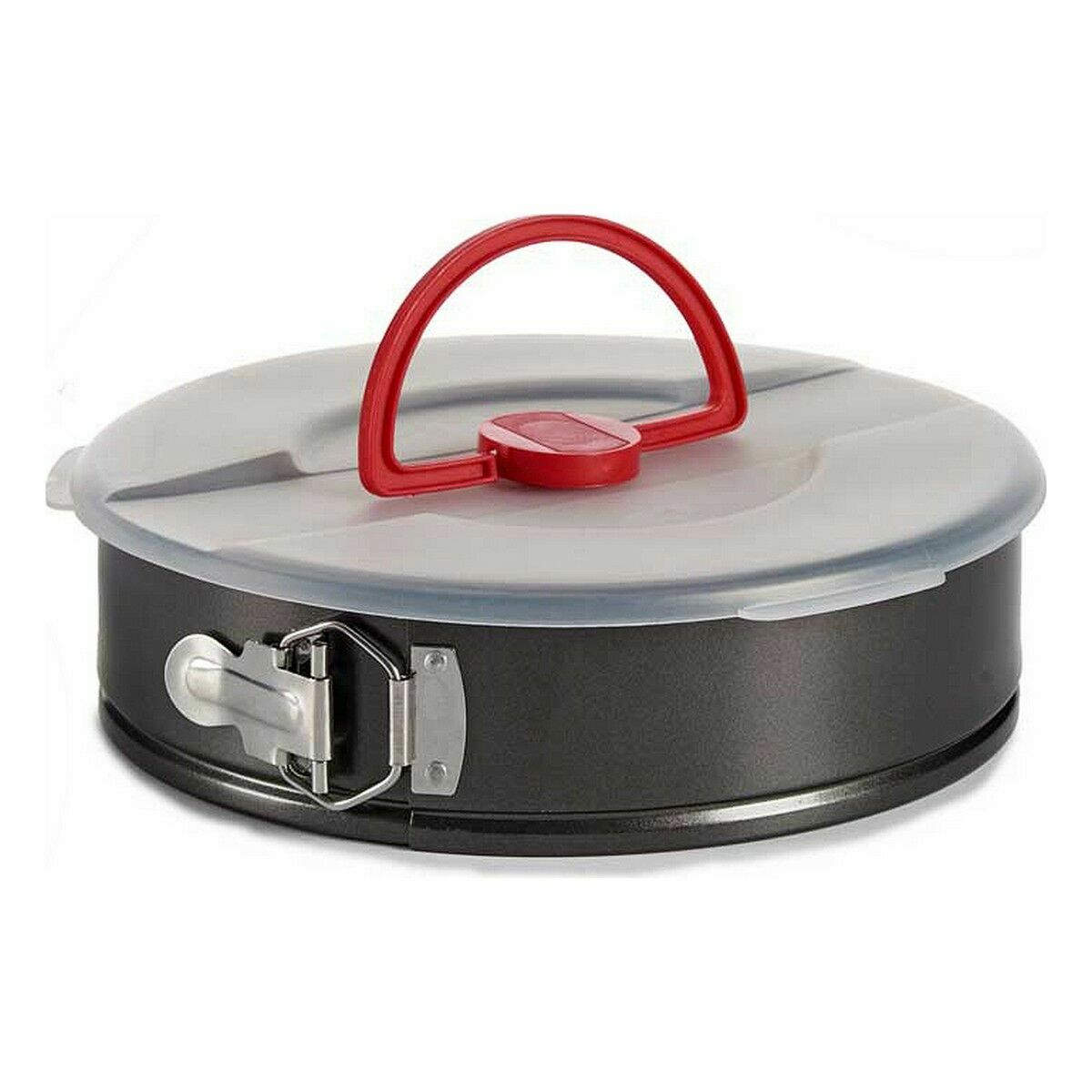 Lunchlåda Med lock Svart Röd Järn 27 x 7 x 27 cm (12 antal) - 2