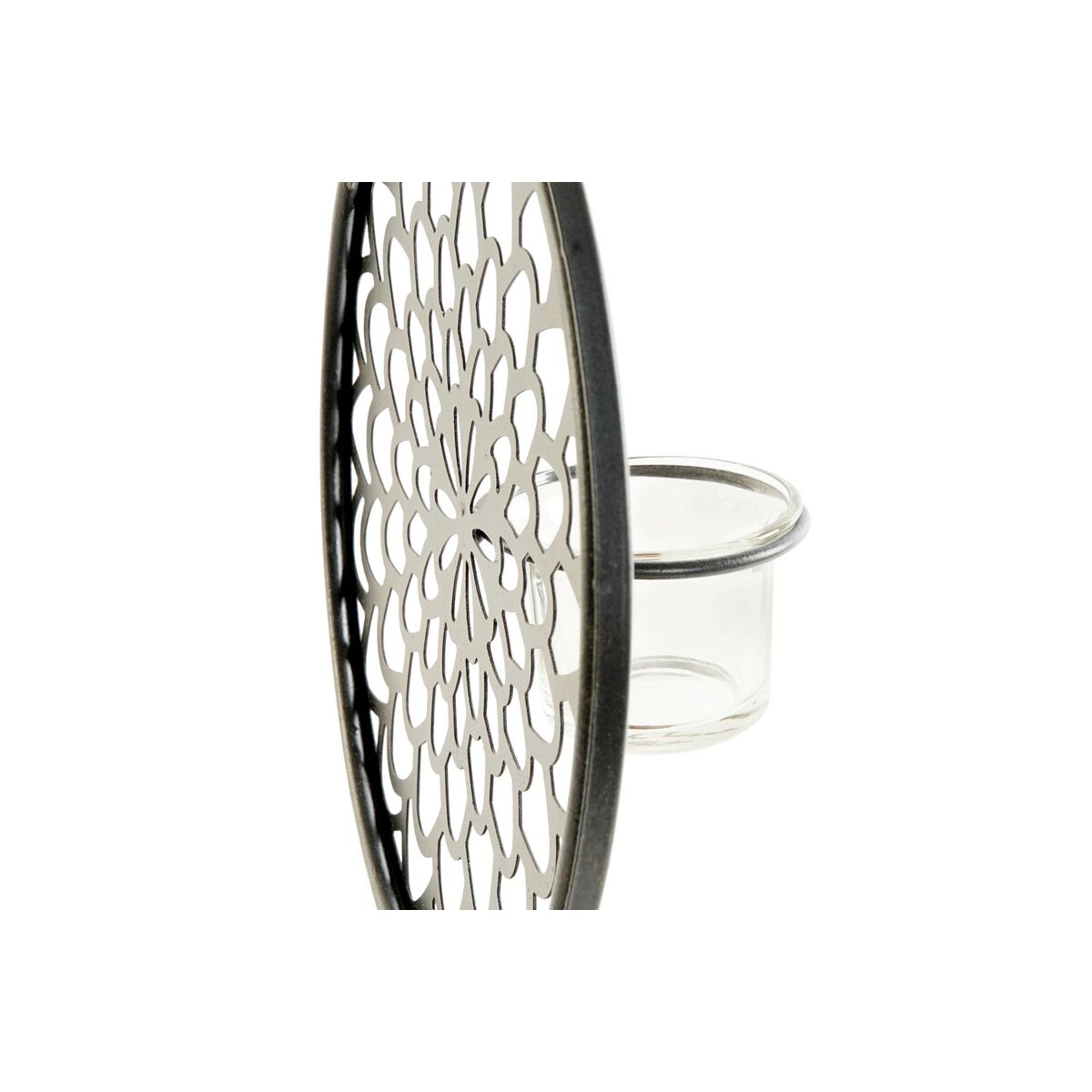 Ljusstakar DKD Home Decor Glas Svart Metall Trä Brun 20 x 20 x 36 cm - 7