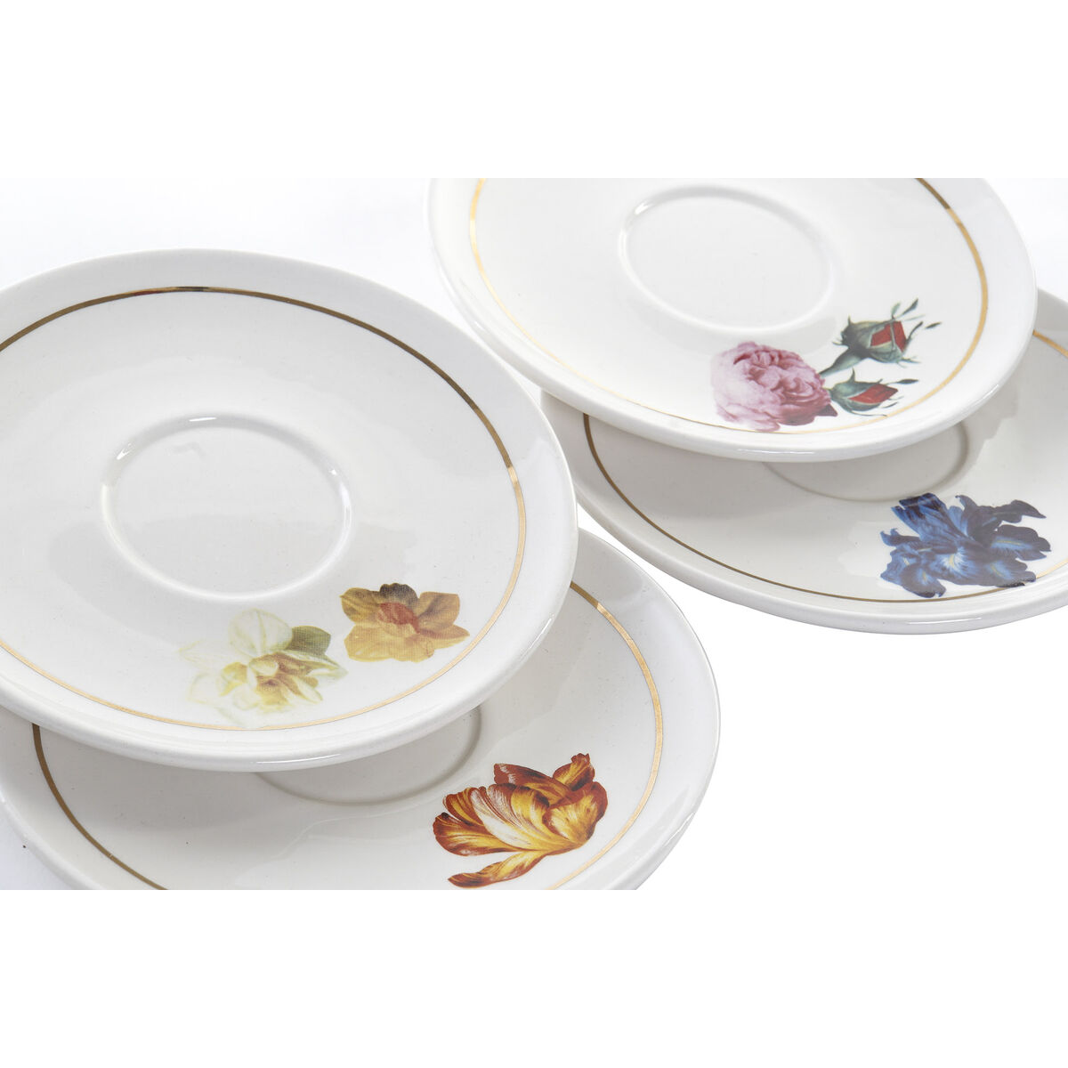 Set med kaffekoppar DKD Home Decor Multicolour 150 ml 4 Delar Dolomite - 2