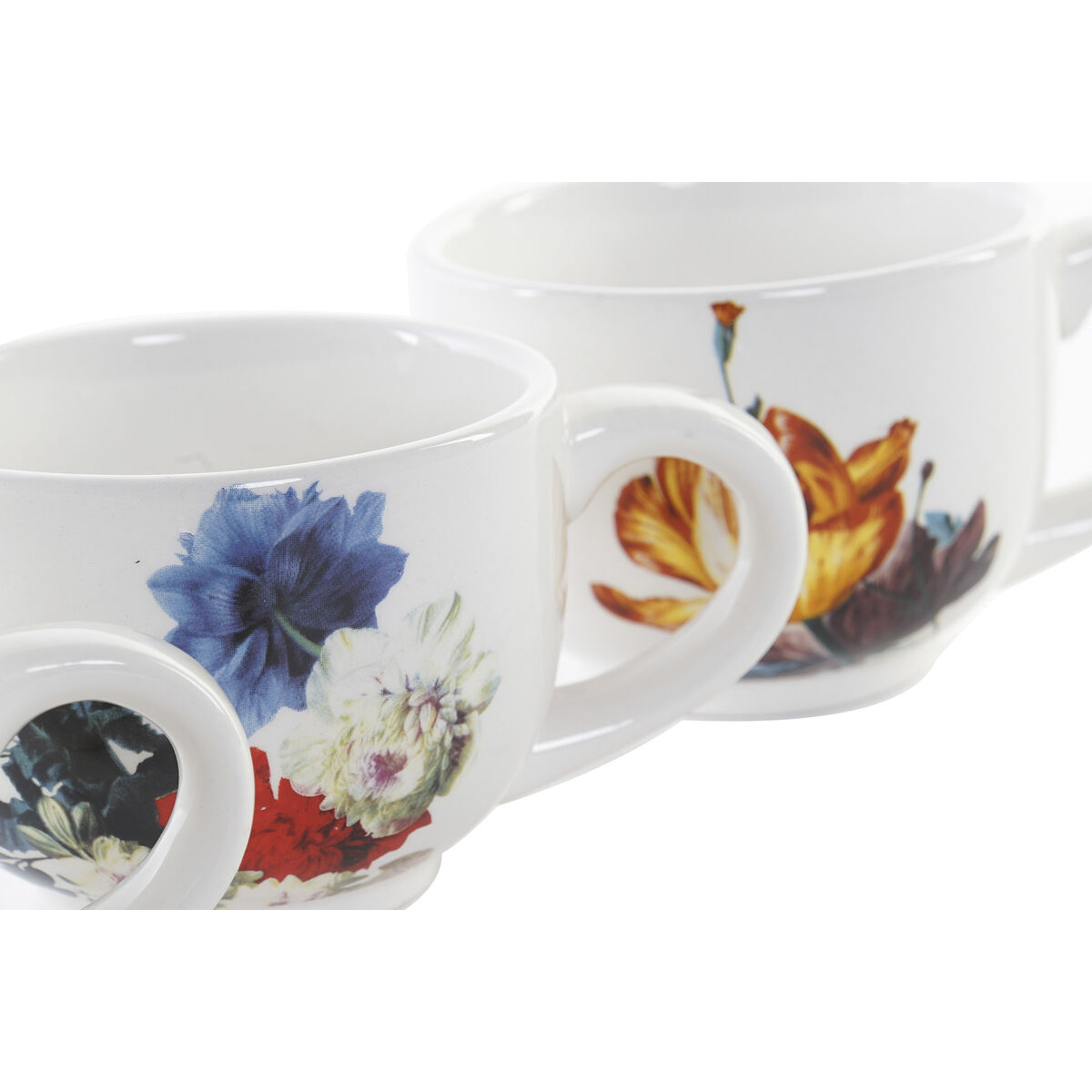 Set med kaffekoppar DKD Home Decor Multicolour 150 ml 4 Delar Dolomite - 3