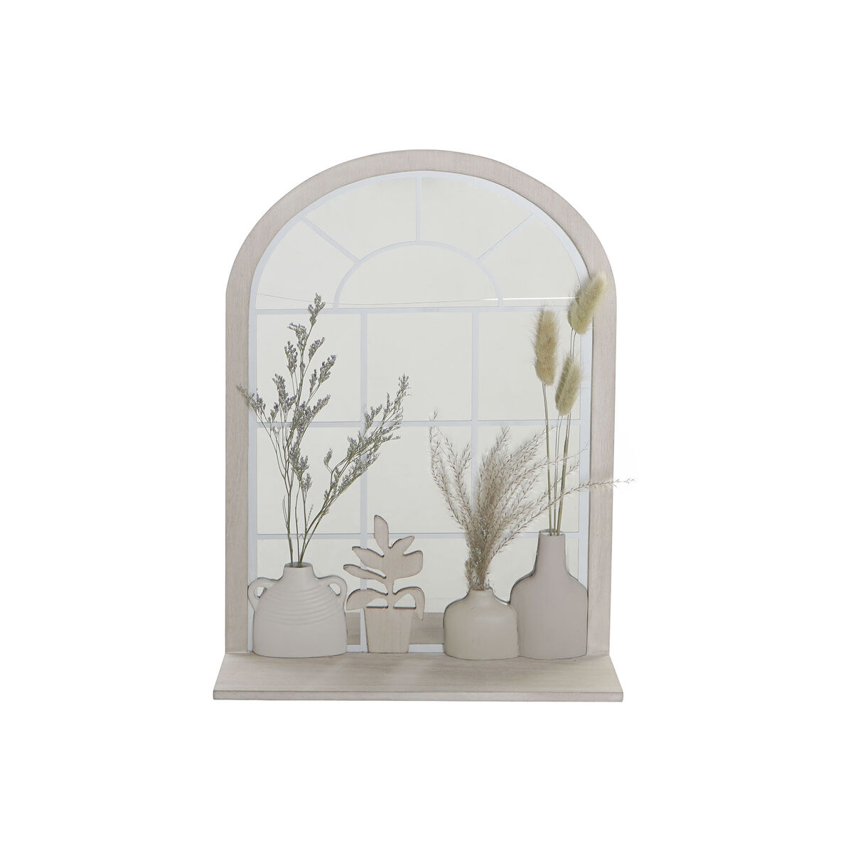Väggspegel DKD Home Decor Vas Glas Beige MDF Harts Cottage (35 x 10 x 50 cm)