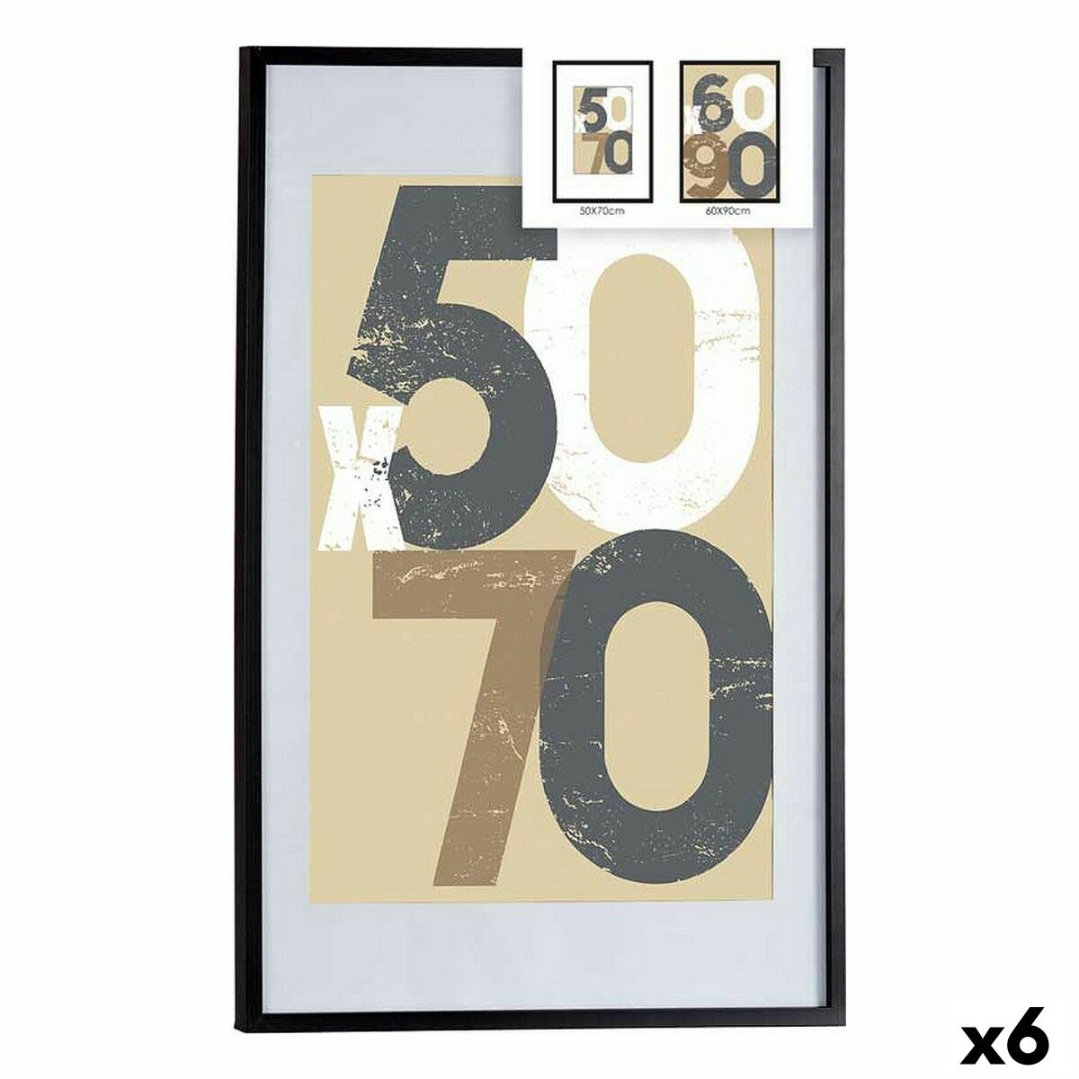 Fotoram 62,5 x 2,5 x 92,5 cm Svart Plast Trä MDF (6 antal)
