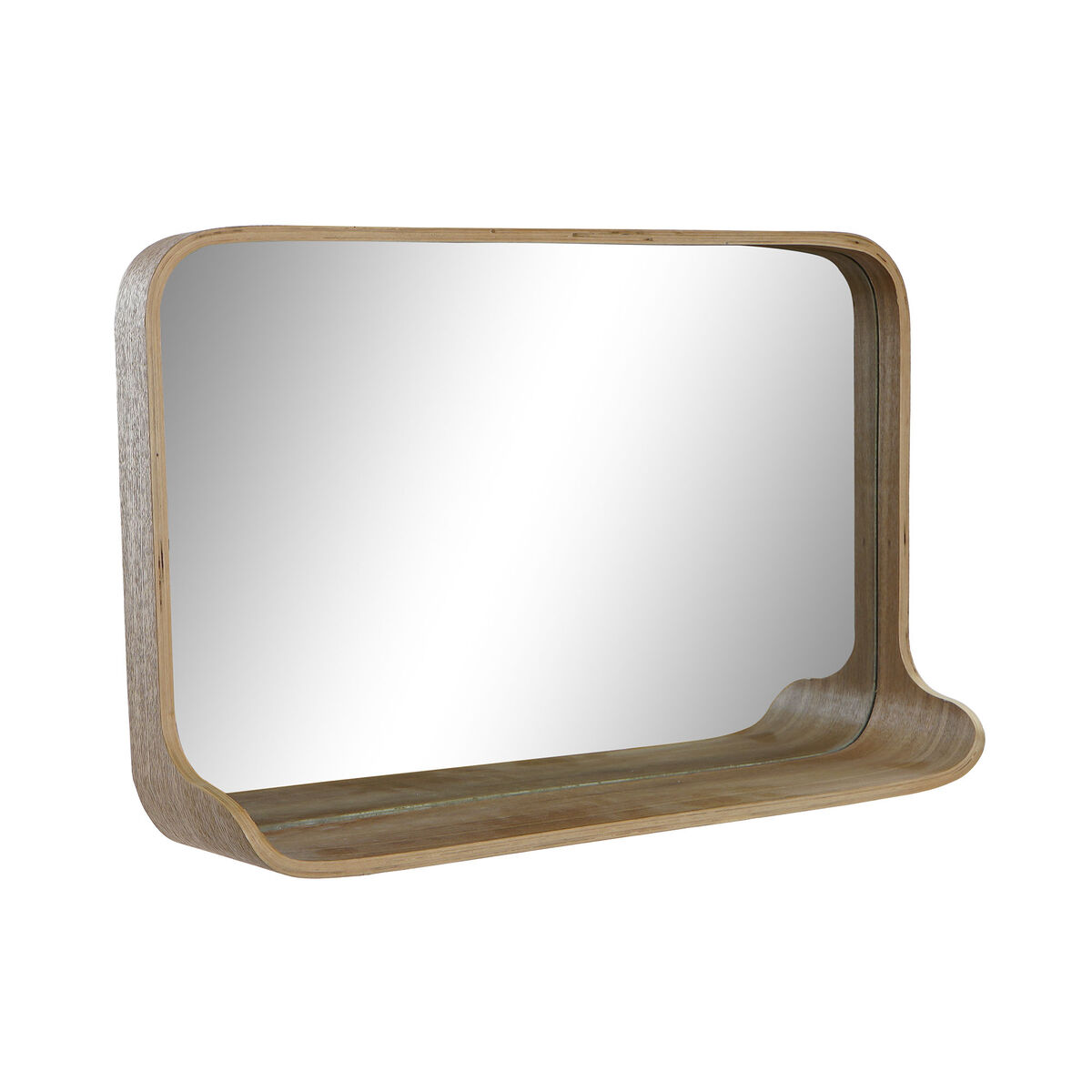 Väggspegel DKD Home Decor 55 x 12 x 35 cm Scandi Glas Naturell Trä MDF