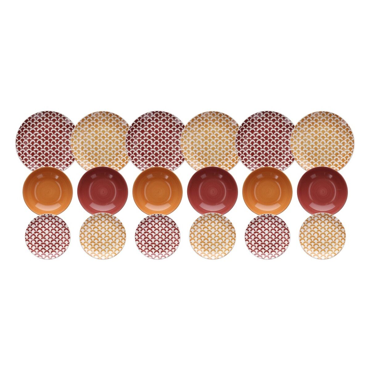 Matservis 18 Delar Bordeaux 1 cm Stengods Senap