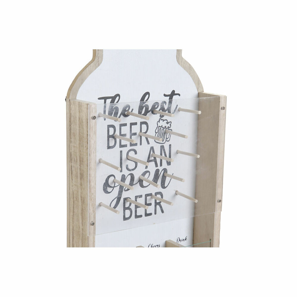 Kapsylöppnare DKD Home Decor Vägg Vit Svart Naturell Vit/Svart Glas Plast Trä MDF 20 x 5,5 x 45 cm - 2
