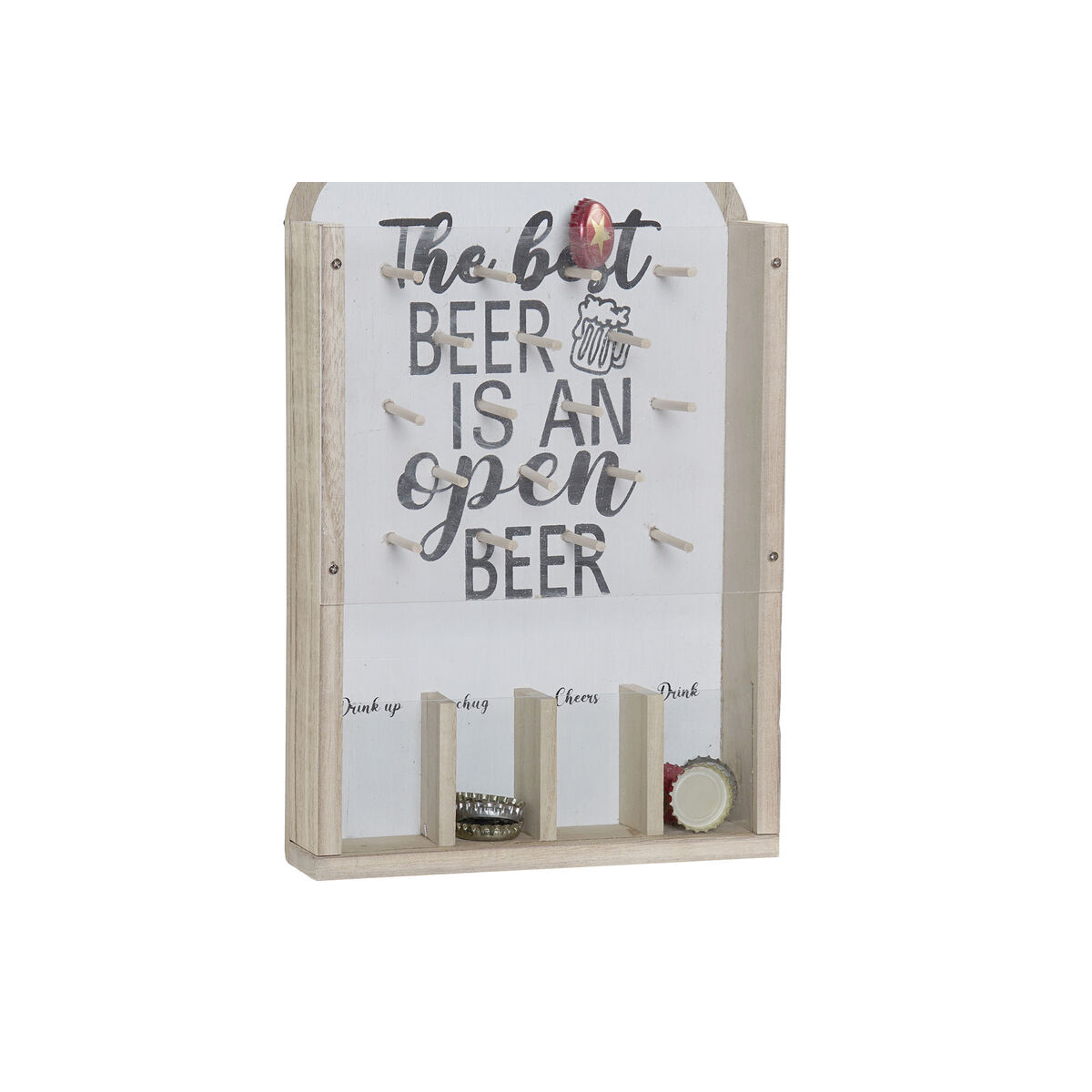 Kapsylöppnare DKD Home Decor Vägg Vit Svart Naturell Vit/Svart Glas Plast Trä MDF 20 x 5,5 x 45 cm - 3