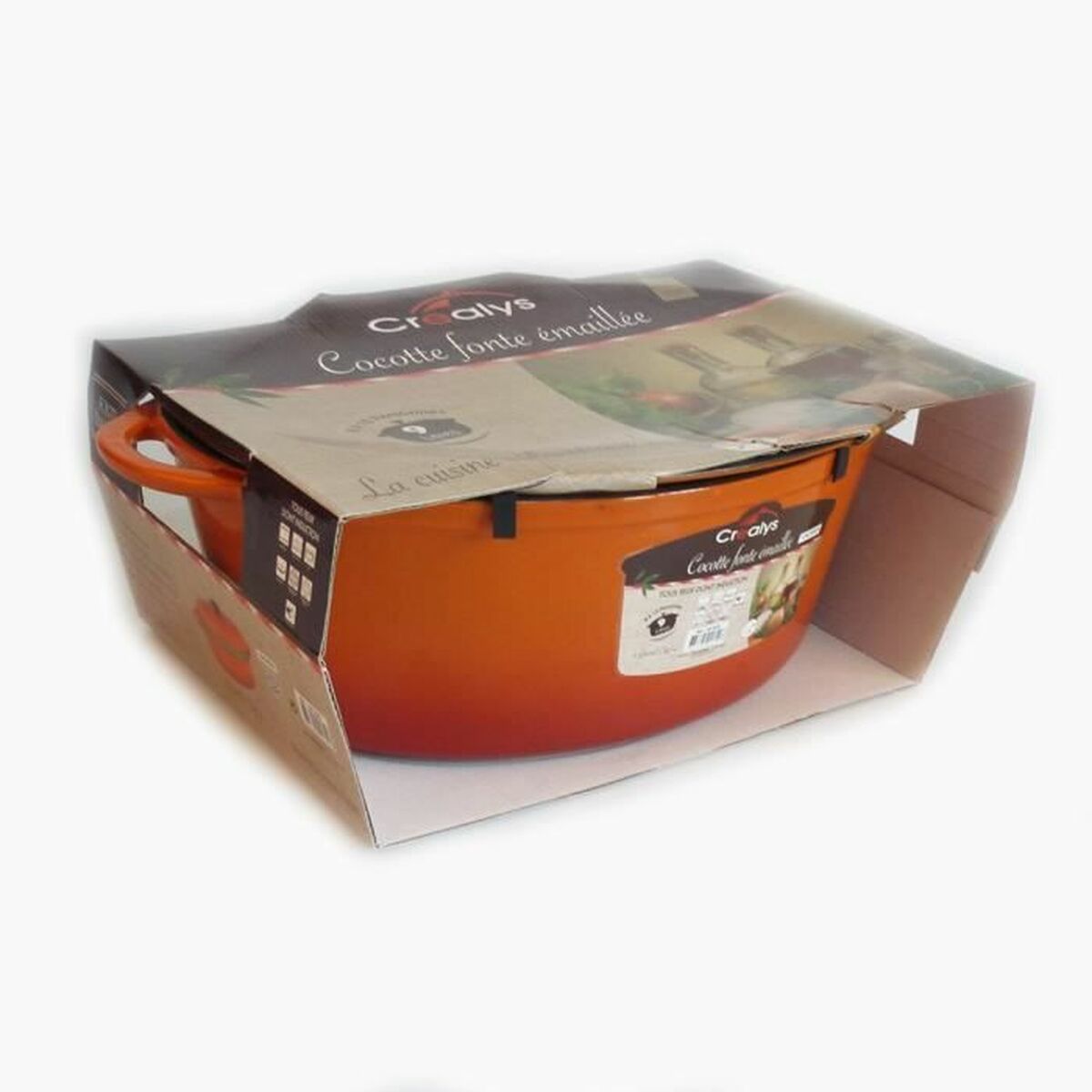 Kastrull Crealys Orange 9 L Ø 37 cm Emaljerat stål - 2