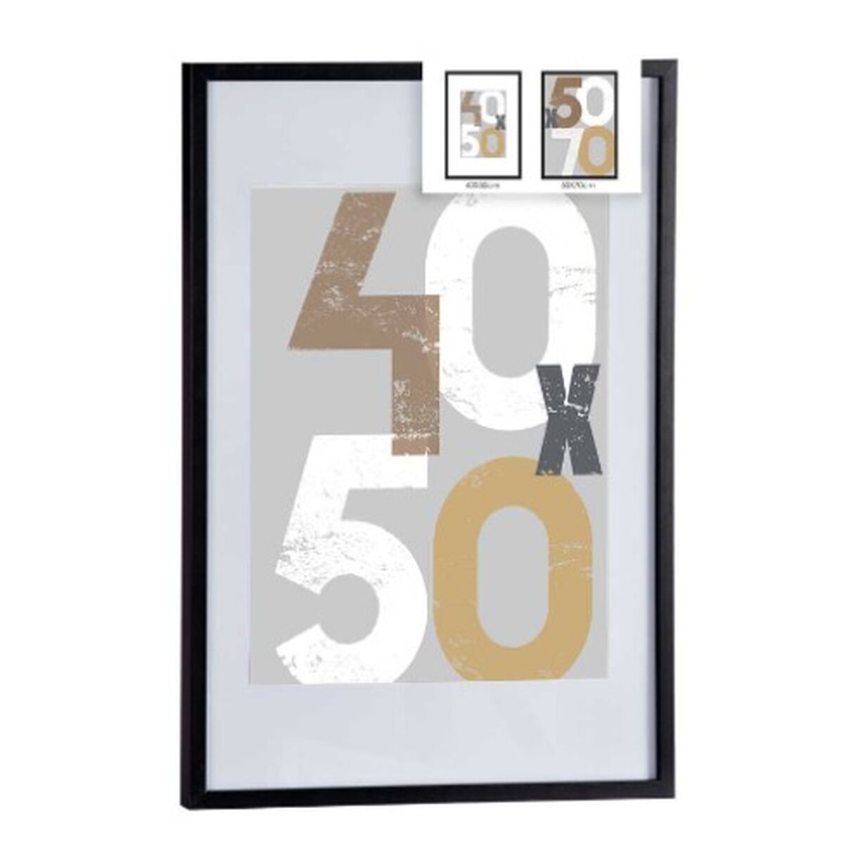Fotoram för upphängning Svart Plast Trä MDF 52,5 x 2,5 x 72,5 cm (6 antal) - 2