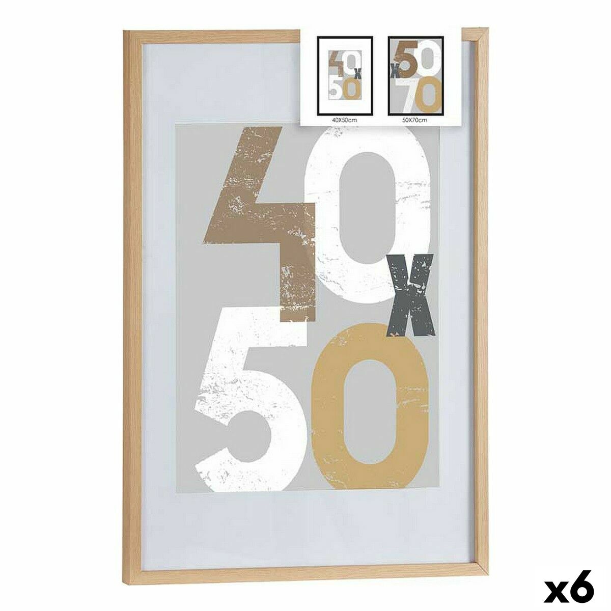 Fotoram 52,5 x 2,5 x 72,5 cm Naturell Plast Trä MDF (6 antal)