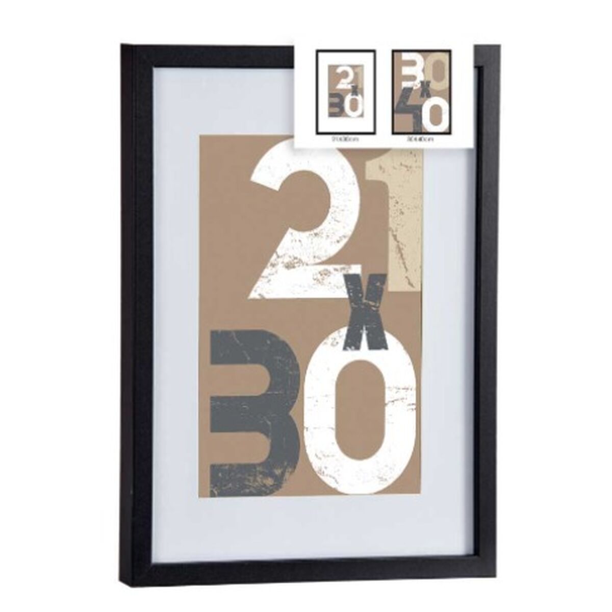 Fotoram för upphängning Svart Glas Trä MDF 32,5 x 2,5 x 42,5 cm (6 antal) - 2