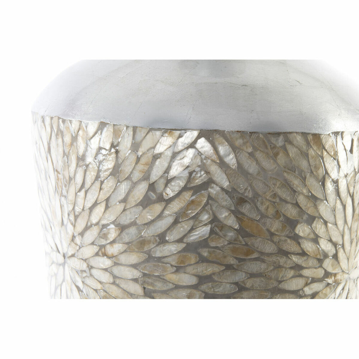 Vas DKD Home Decor Mosaik Silvrig Grå Pärlemor Bambu (30 x 30 x 70 cm) - 5