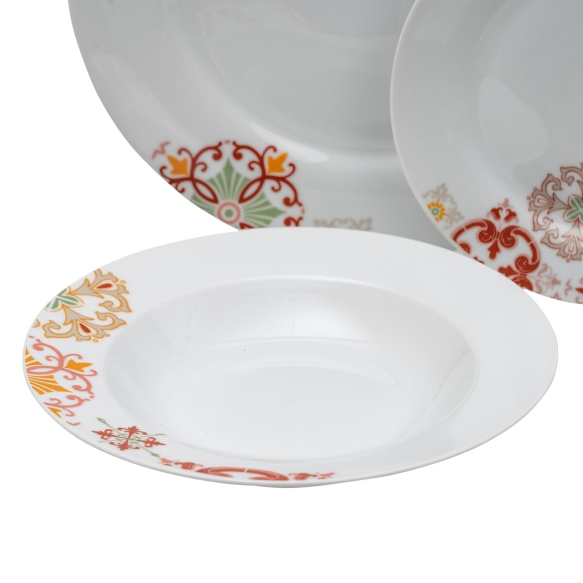 Matservis 18 Delar Porslin Bordeaux 1 cm Senap - 4