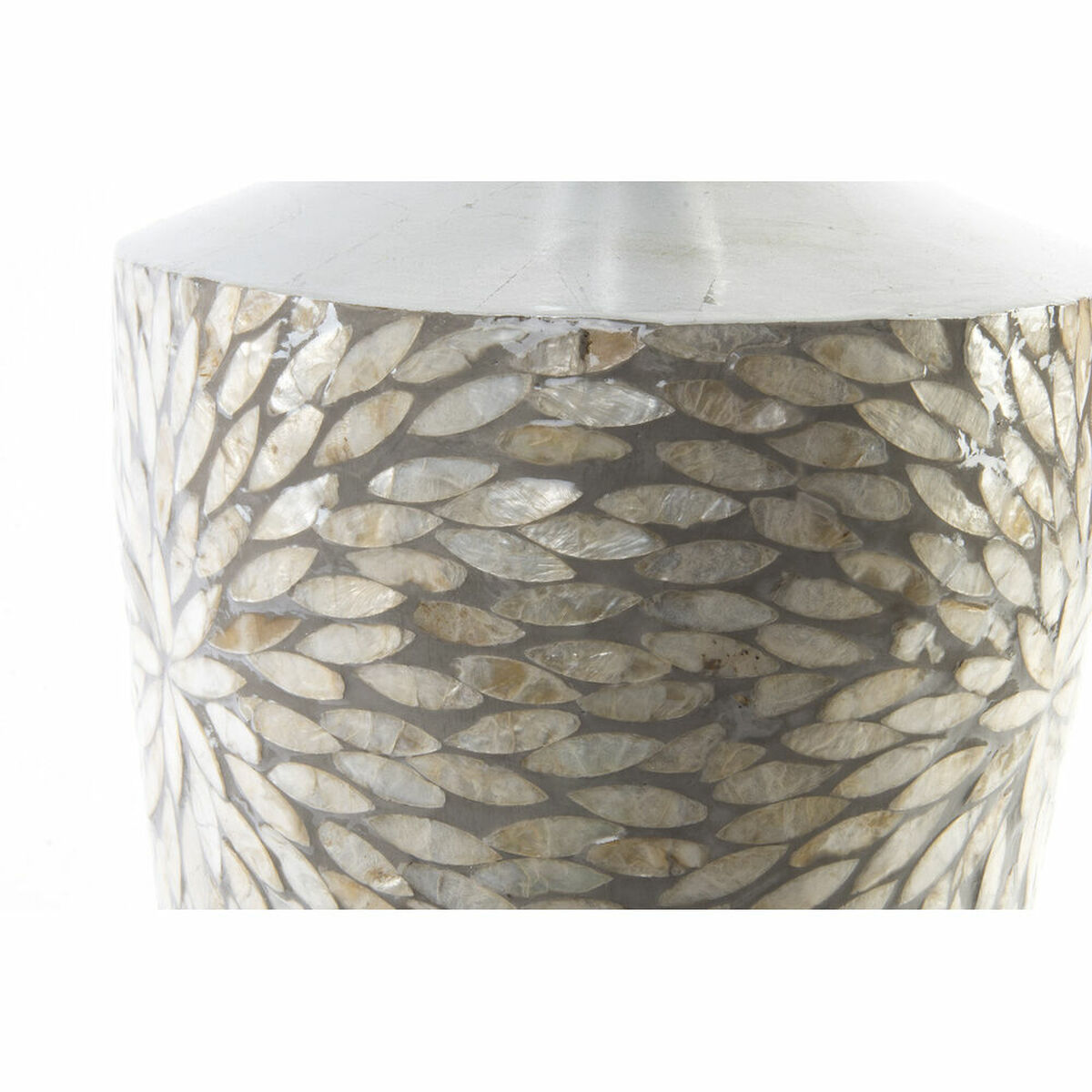 Vas DKD Home Decor Mosaik Silvrig Grå Pärlemor Bambu (25 x 25 x 50,5 cm) - 5