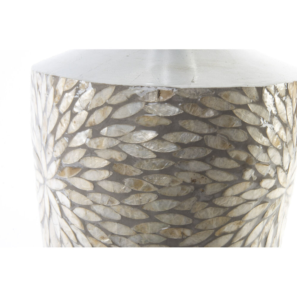 Vas DKD Home Decor Mosaik Silvrig Grå Pärlemor Bambu (25 x 25 x 50,5 cm) - 2