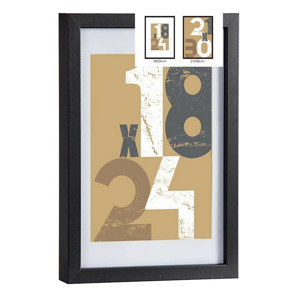 Fotoram 24 x 2,5 x 32,5 cm Svart Glas Trä MDF (6 antal) - 2