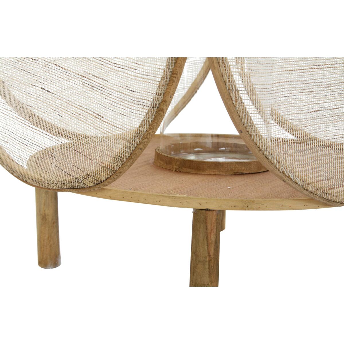 Lykta DKD Home Decor Glas Naturell Brun Bambu Orientalisk 42 x 42 x 55 cm - 2