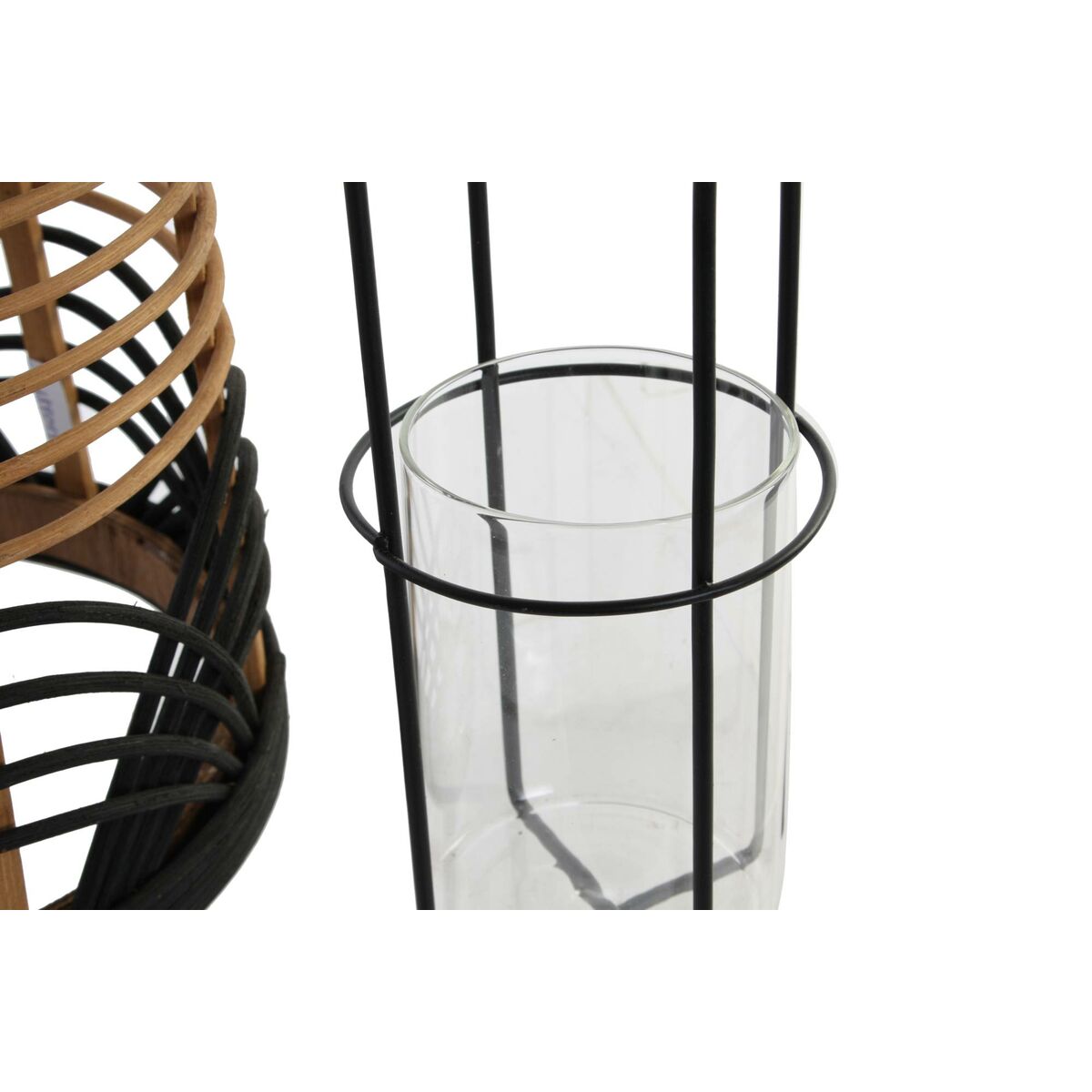 Ljusstakar DKD Home Decor 31 x 31 x 53 cm Glas Metall Dvobarvna Bambu - 3