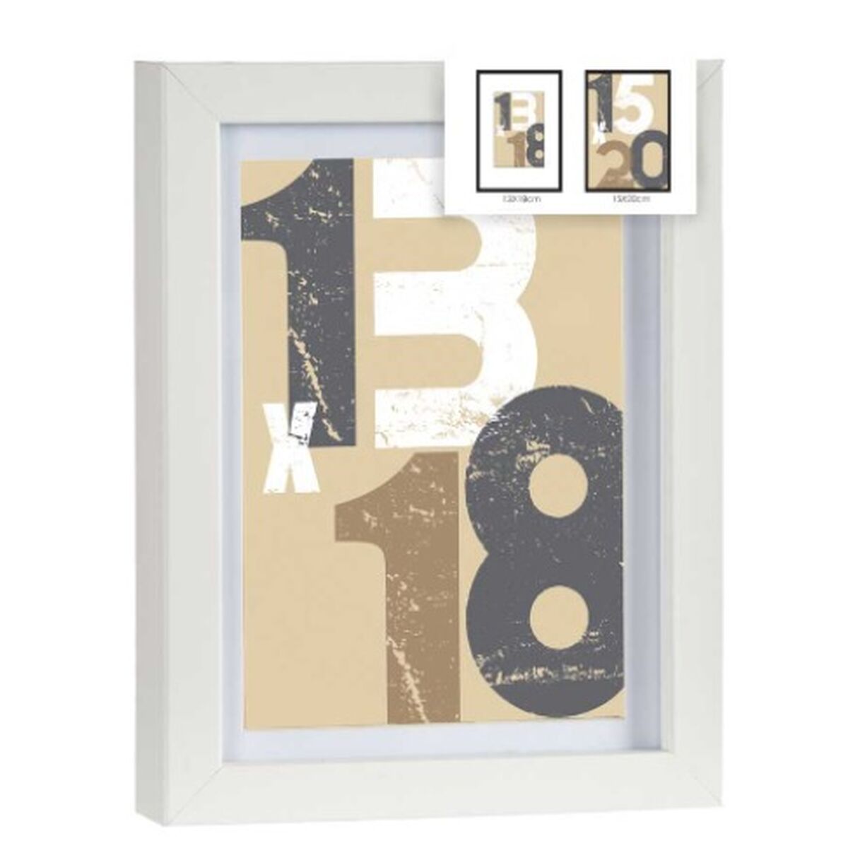 Fotoram för upphängning Vit Glas Trä MDF 18 x 23 x 2,5 cm (6 antal) - 2