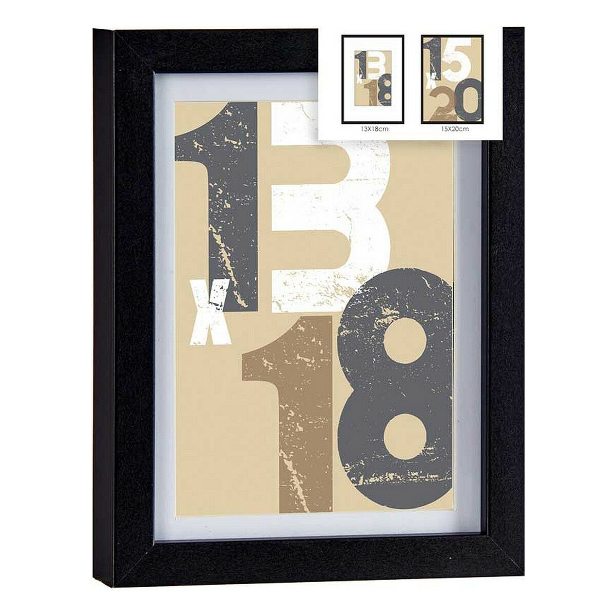 Fotoram 18 x 23 x 2,5 cm Svart Glas Trä MDF (6 antal) - 2