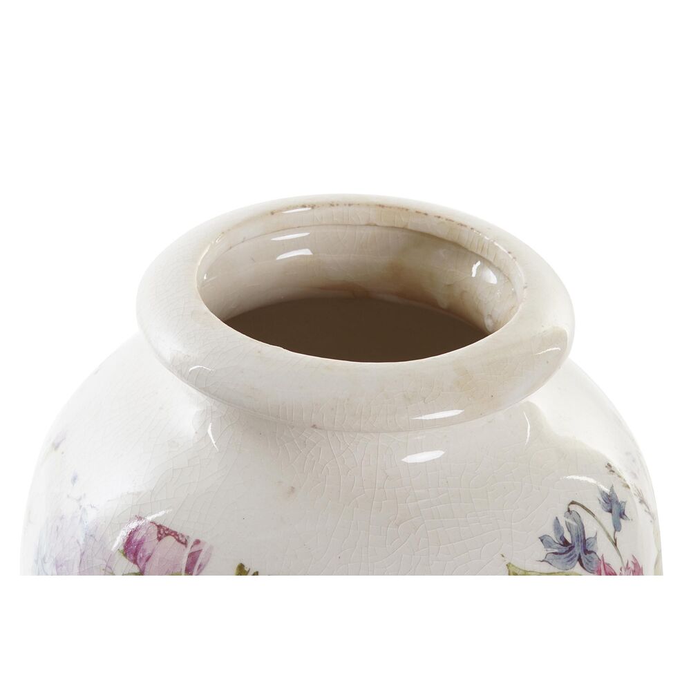 Vas DKD Home Decor Vit Grön Rödbrun Stengods 18 x 18 x 25 cm - 3