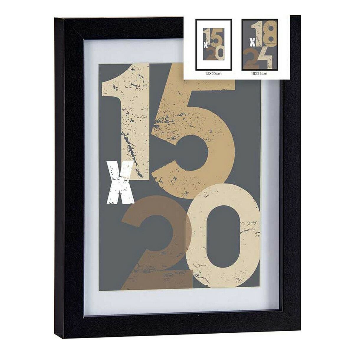 Fotoram 20,5 x 2,5 x 26,5 cm Svart Glas Trä MDF (6 antal) - 2