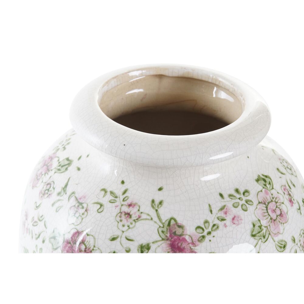 Vas DKD Home Decor Vit Grön Rödbrun Stengods 18 x 18 x 25 cm - 3