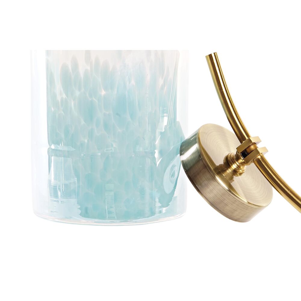 Vas DKD Home Decor Glas Blå Gyllene Metall Medelhavs (19 x 15 x 41 cm) (Ø 14 cm) - 3