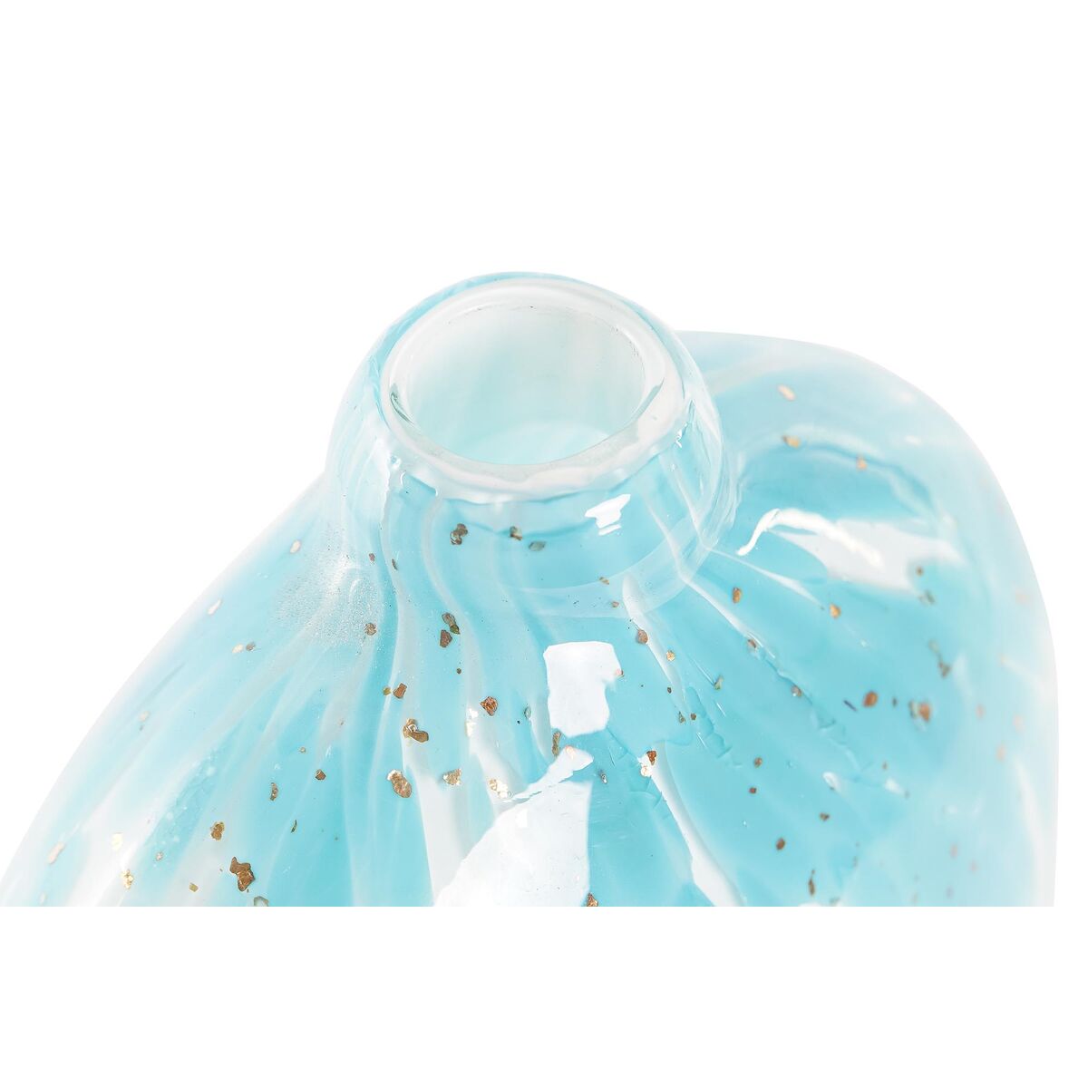 Vas DKD Home Decor 12,5 x 6,5 x 28 cm Glas Blå Medelhavs - 2