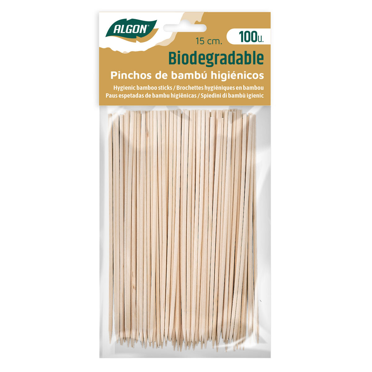 Set med grillspett för barbecue Algon 150 x 2,5 mm Bambu (100 antal) - 2