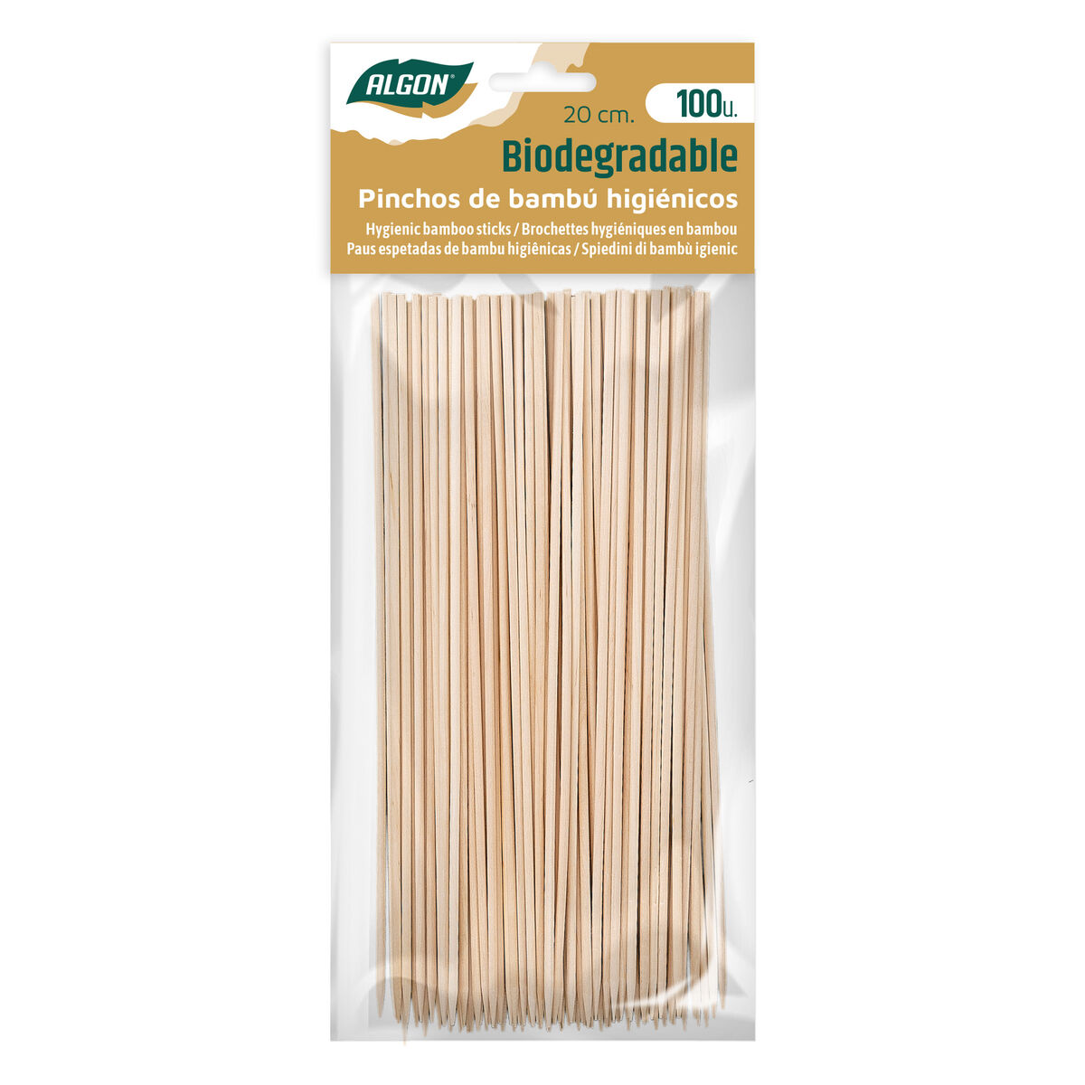 Set med grillspett för barbecue Algon 200 x 2,5 mm Bambu (100 antal) - 2