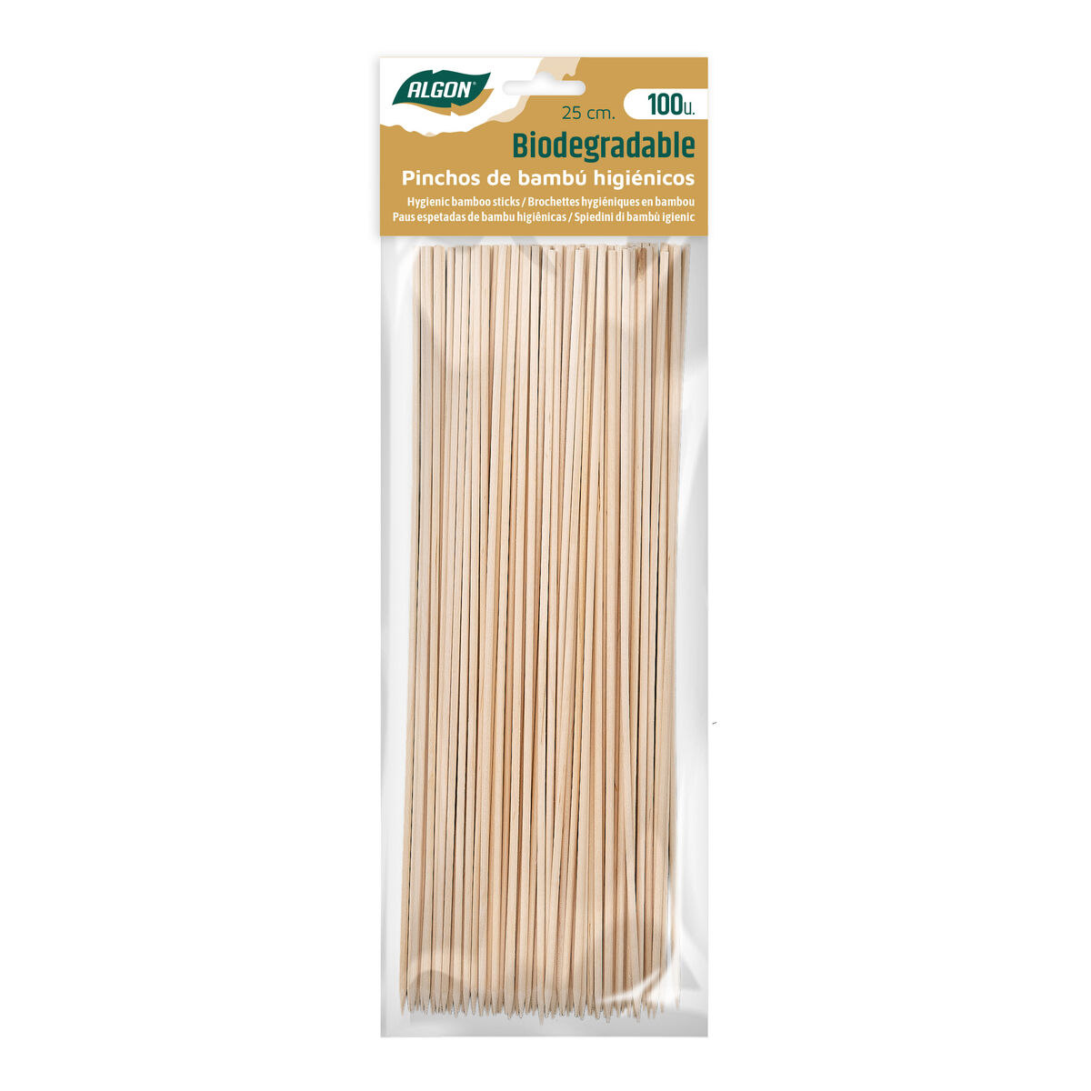 Set med grillspett för barbecue Algon 250 x 2,5 mm Bambu (100 antal) - 2