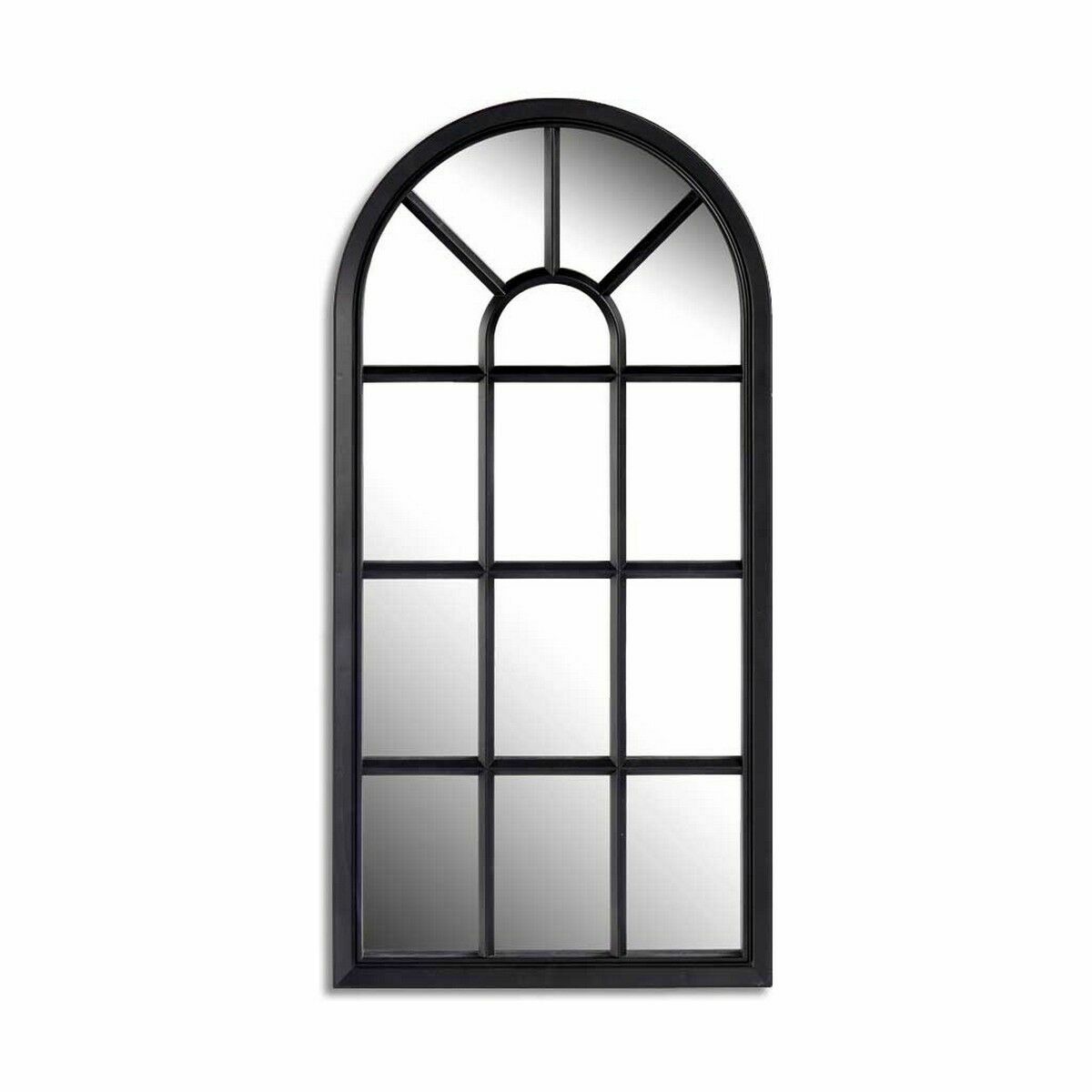 Väggspegel Fönster Svart Glas Plast 34,5 x 2,5 x 69,5 cm (6 antal) - 2