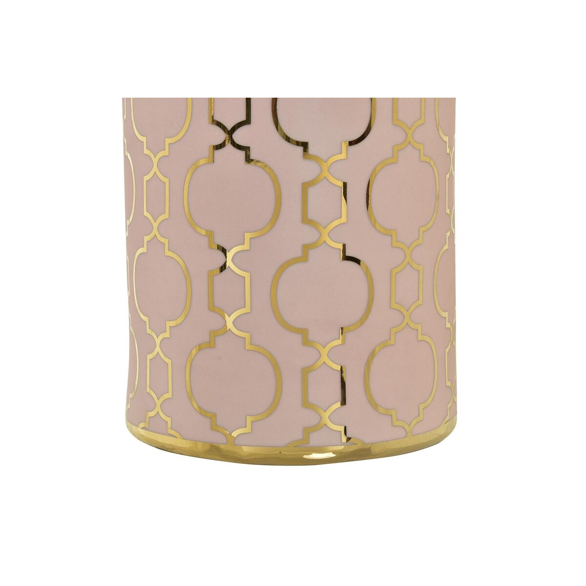 Vas DKD Home Decor 13,5 x 13,5 x 36 cm Porslin Rosa Gyllene Orientalisk Kromad - 2